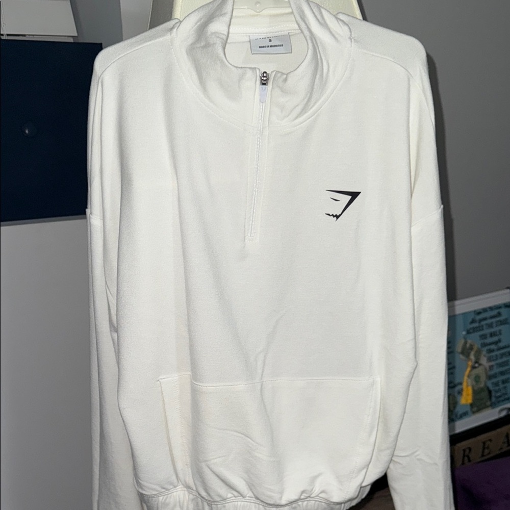Gymshark White Quarter-Zip Sweatshirt